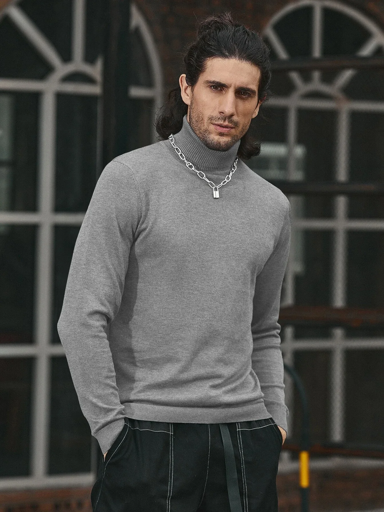 

New in Solid High Neck Sweater trapstar y2k hoodies jacket sweater jeans cheap items with free shipping