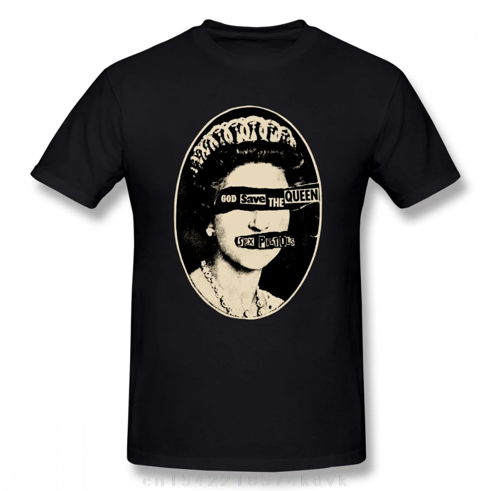 Футболка мужская с круглым вырезом, хлопковая рубашка с коротким рукавом, с принтом Бога спасения королевы, европейский размер