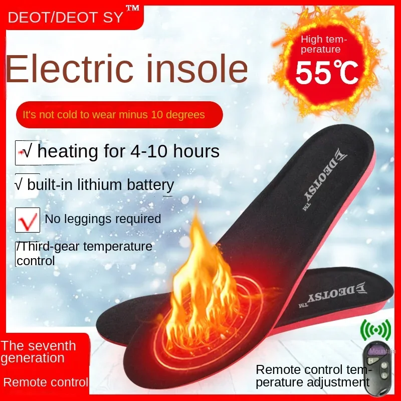 

Wireless Rechargeable Heated Insoles for Winter Outdoor Warmth, Unisex Three-Level Temperature Adjustment