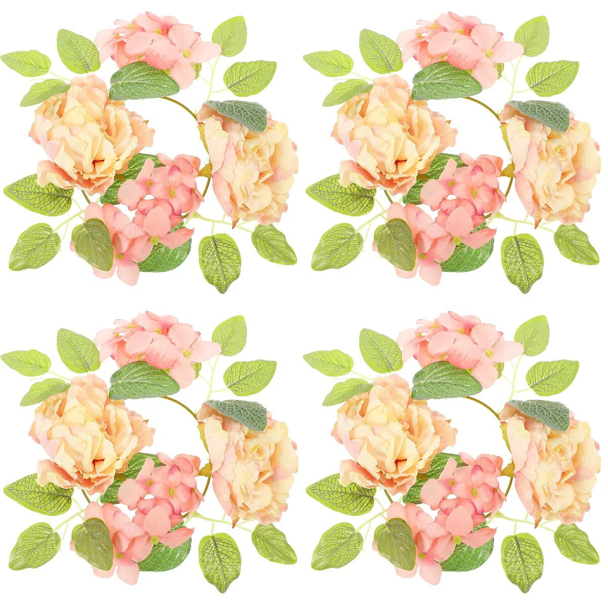 

Набор из 4 искусственных подсвечников, венков, цветочных колец, Цветочная скатерть, украшения для столов