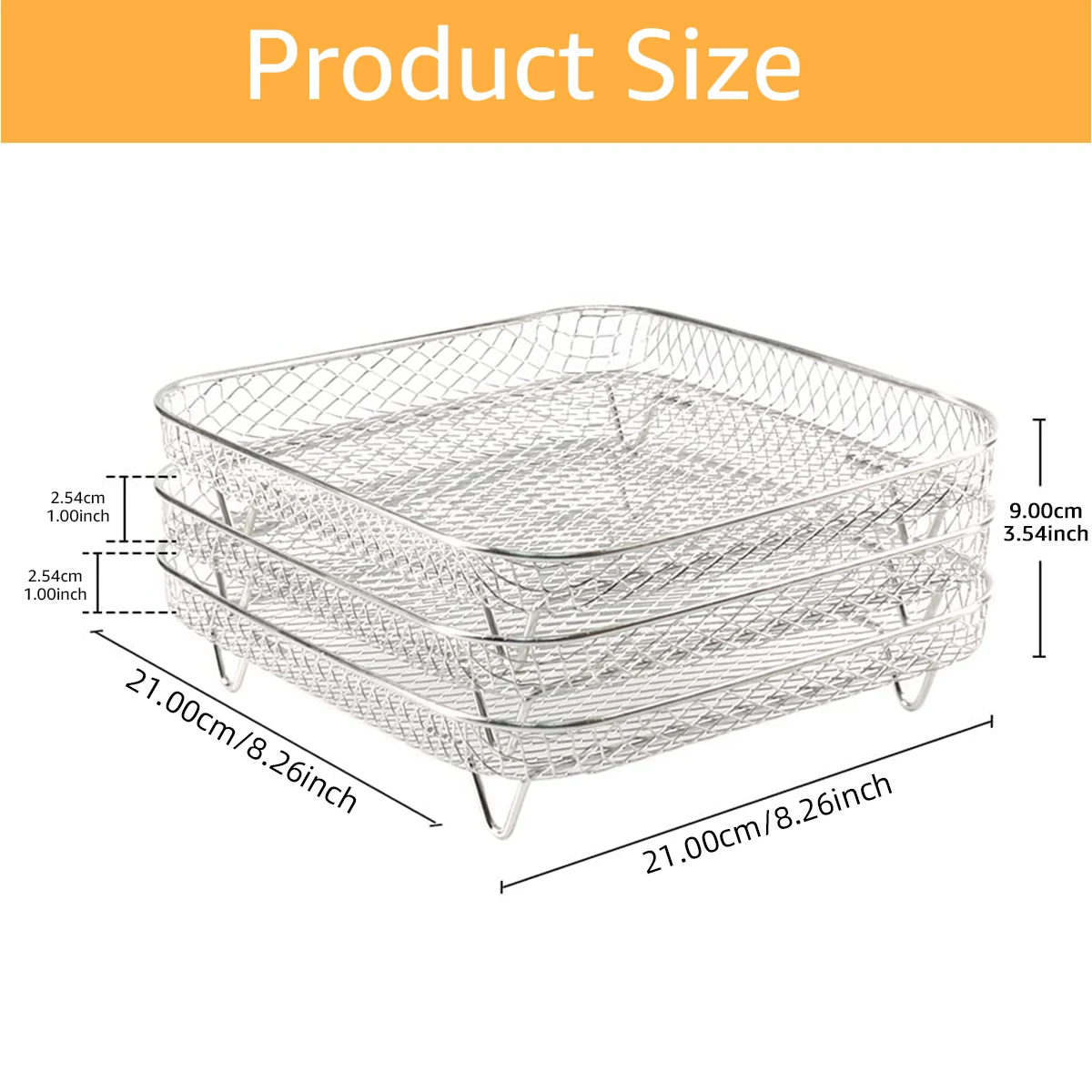 

Трехслойная корзина-гриль из нержавеющей стали для аэрофритюрницы