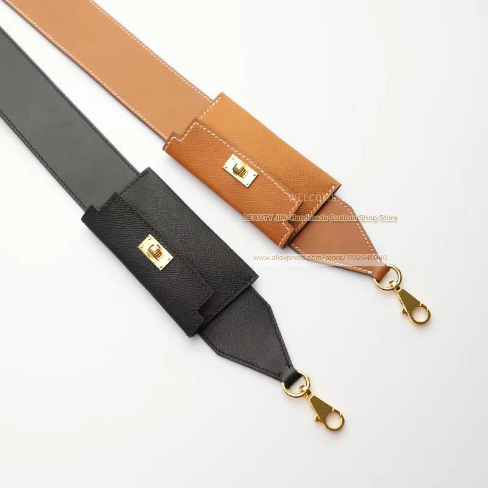 Width Kely Pocket Epsom Swift Togo Leather Wide Shoulder Strap