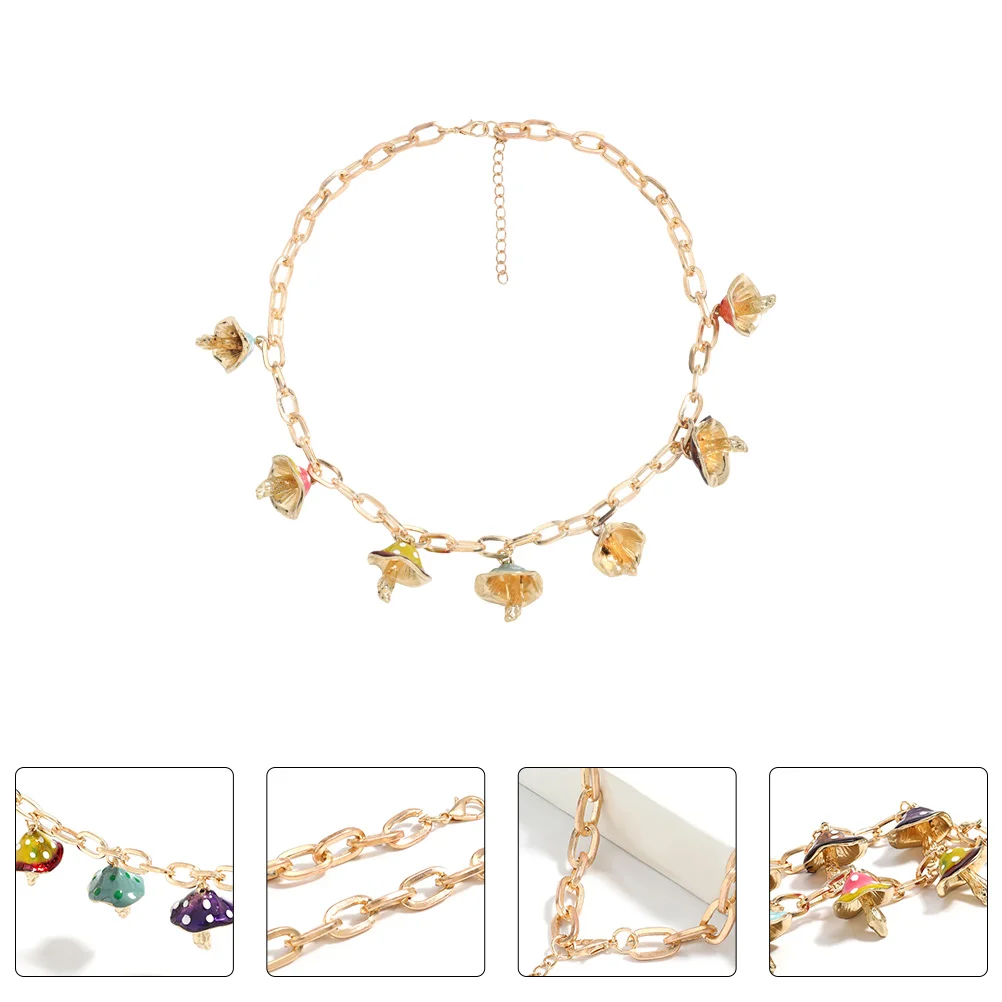 

1Pc Exquisite Mushroom Necklace Vintage Pendant Jewelry Necklace for Girls