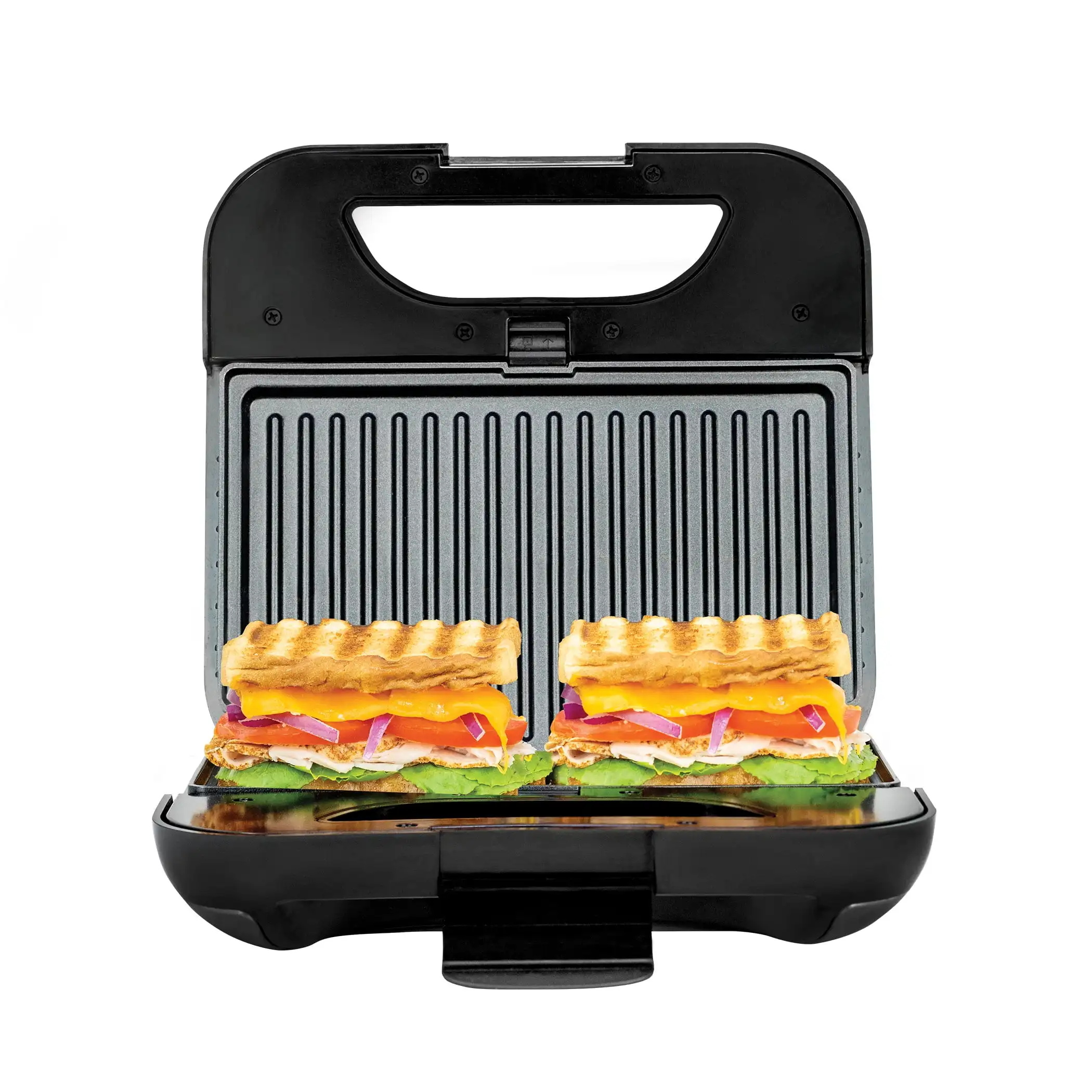 

4-in-1 Design Multi-Purpose Waffle, Grill and Sandwich Maker, Non-stick Coating, Cool-touch Easy-open Handle and Locking Latch