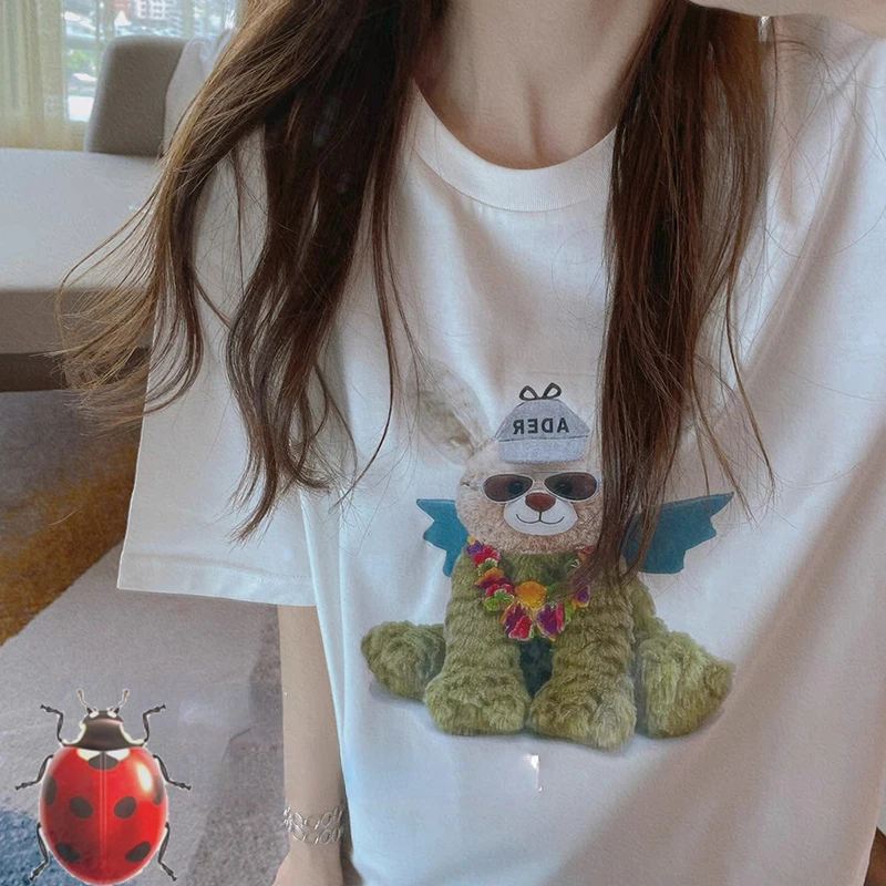 

Wings Flying Bear Cotton Ader Error Men Women T-Shirt