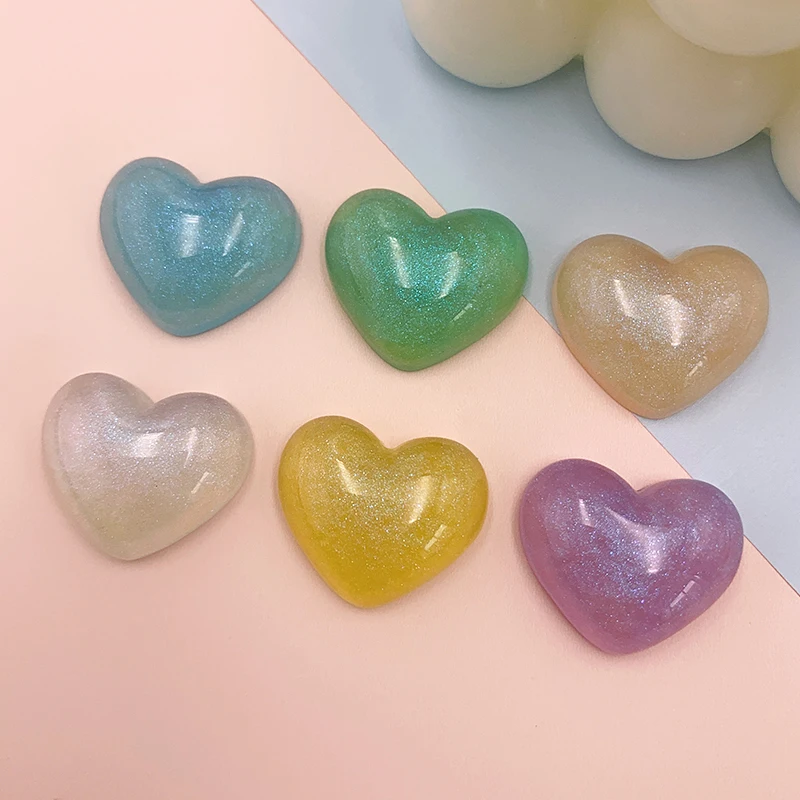 

10pcs 17*20MM DIY Making/Earrings Accessories/Glass Beads/Hand Made/Heart Shape/Aurora Effect/Jewelry Findings Components