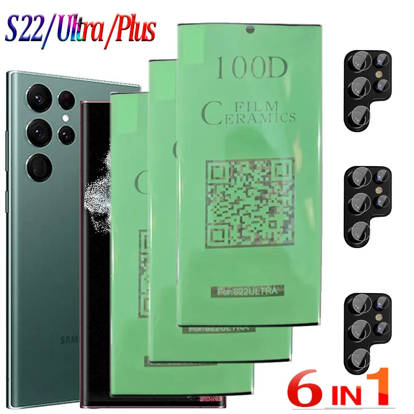 

9HD Ceramic Film Samsung S22 Ultra Screen Protector Galaxy S22 Ultra Sansung S21 FE Smartphone Curved Safety Soft Protective Film Samsung Galaxy S22 Plus S22Ultra Not Glass