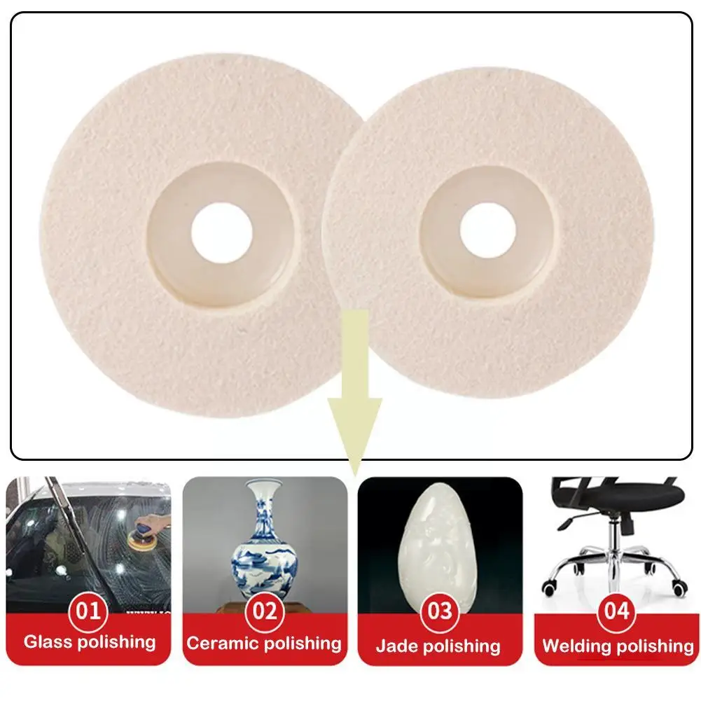 

125mm Wool Polishing Wheel Buffing Pads Angle Grinder Wheel Felt Polishing Disc For Metal Marble Glass Ceramics E8D8