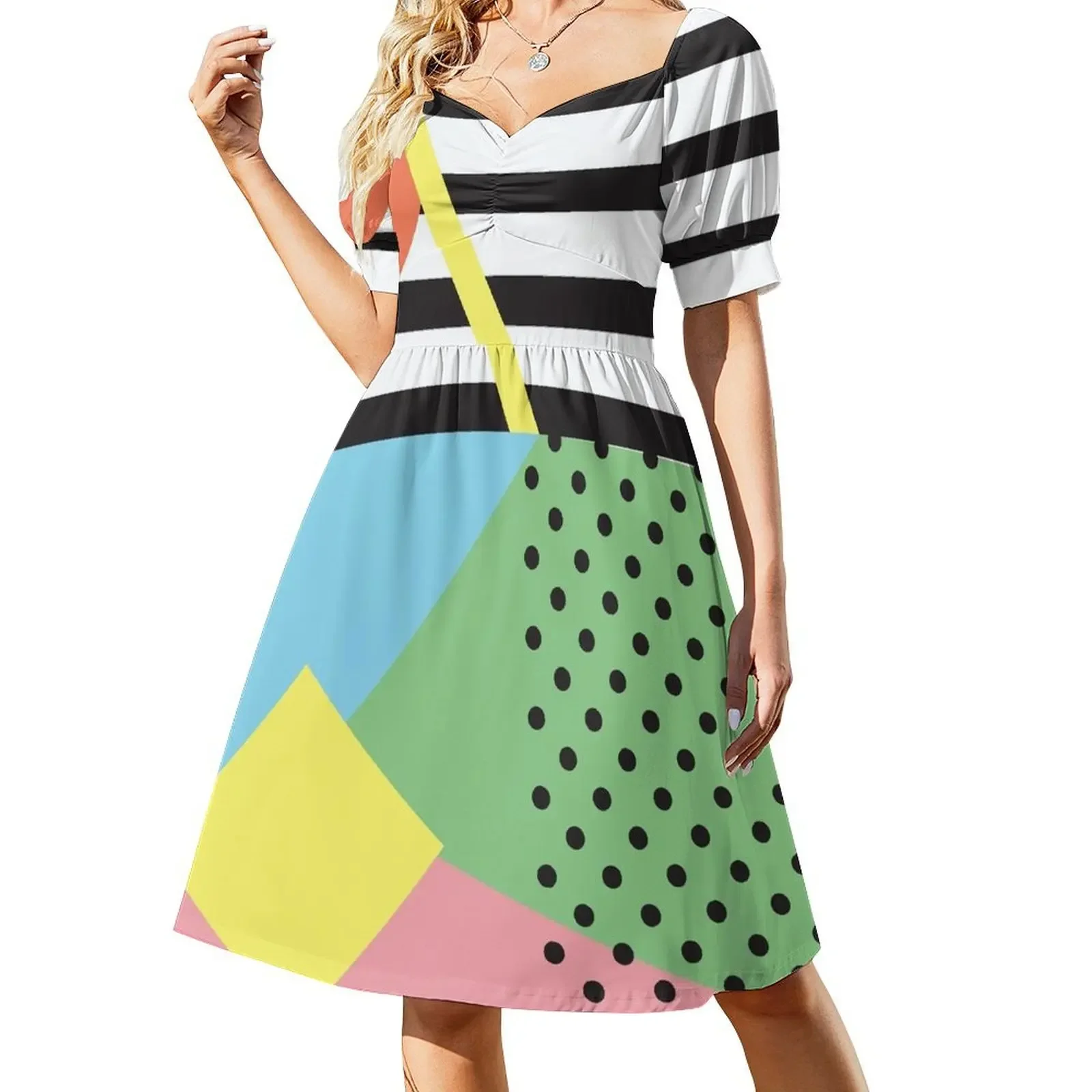 Платье без рукавов Mod Pod в стиле Мемфис элегантные женские комплекты вечернее