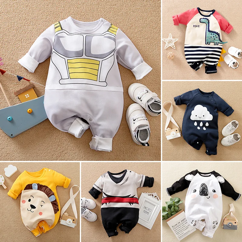 Baby Clothes Spring Autumn Children Clothes Girl Climbing Clothes for Newborn Cartoon One-piece Clothes for Children Boy Clothes