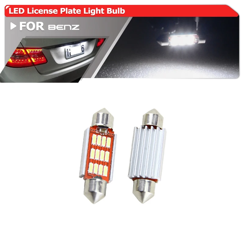 Pack CAN-bus 36MM C5W 6418 White Car Led Number License Plate Light Bulbs For Benz W211 W203 W210 W212 W209 W169 W208 AMG