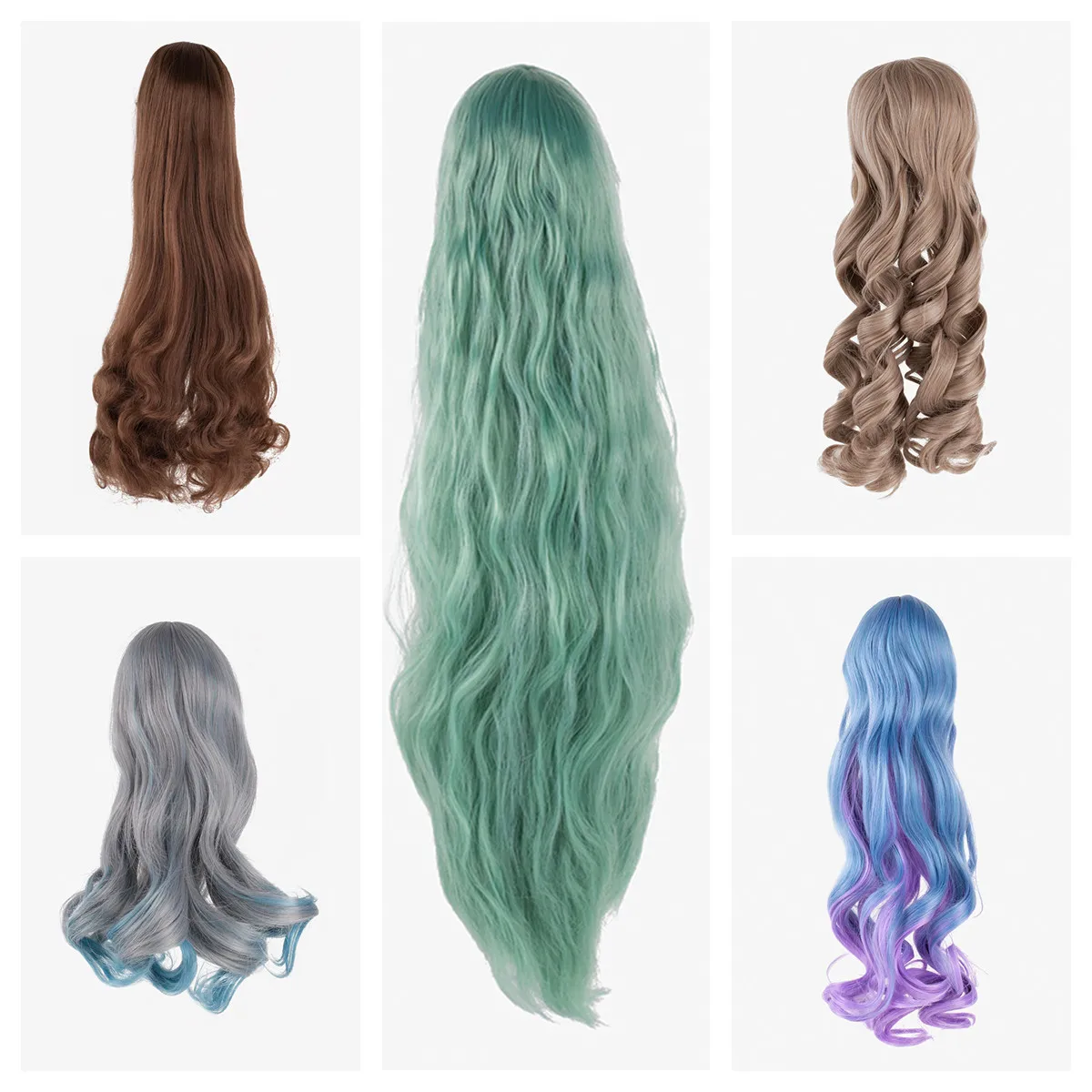 Круглый парик для куклы Yuan