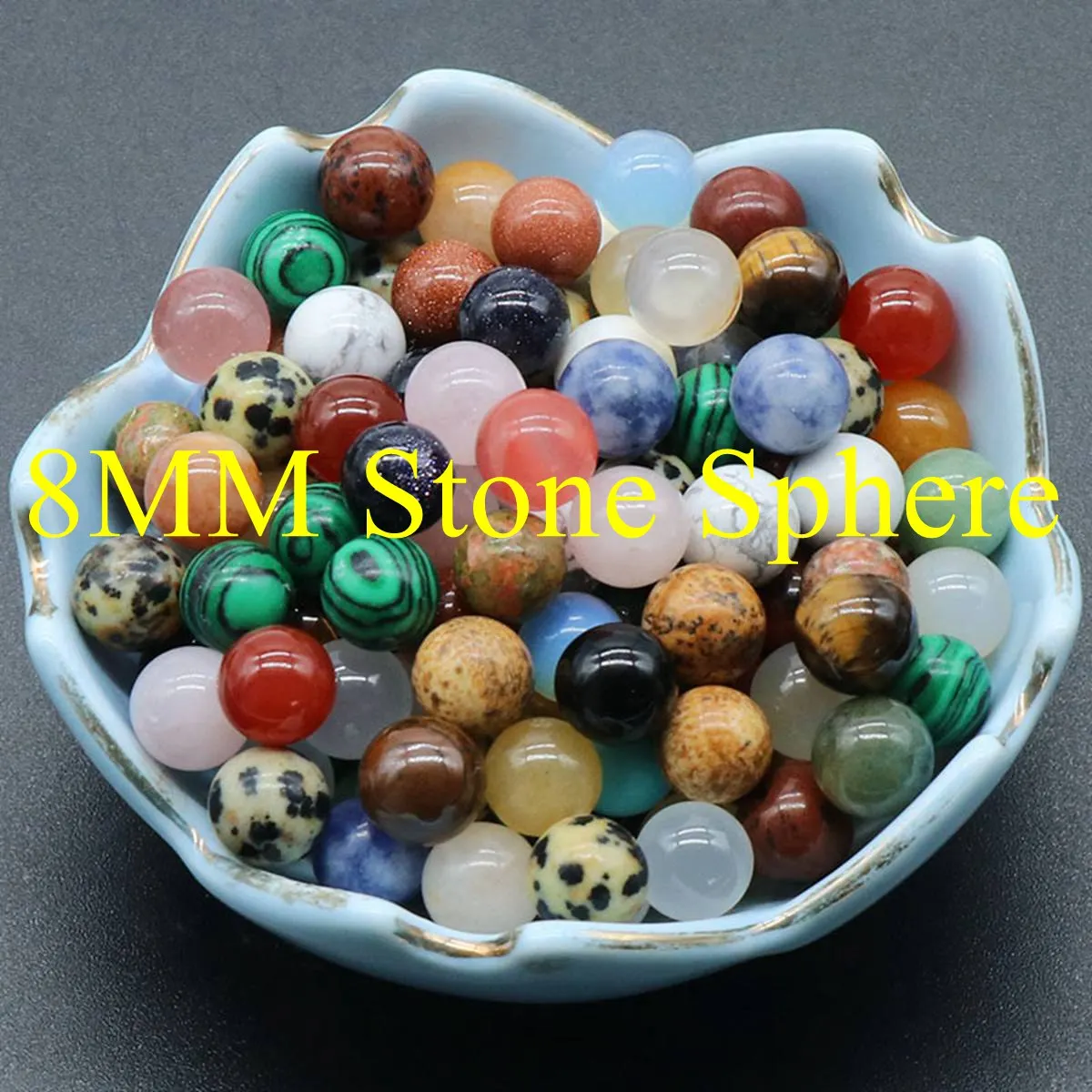 

16PCS 8MM Gemstone Stress Relief Spheres & Balls Polished Meditation Balancing Home Decoration Crystal Beads