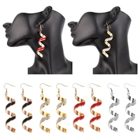 statement jewelry ear jewelry party women girl geometric twist drop earrings long wave spiral hanging long earrings