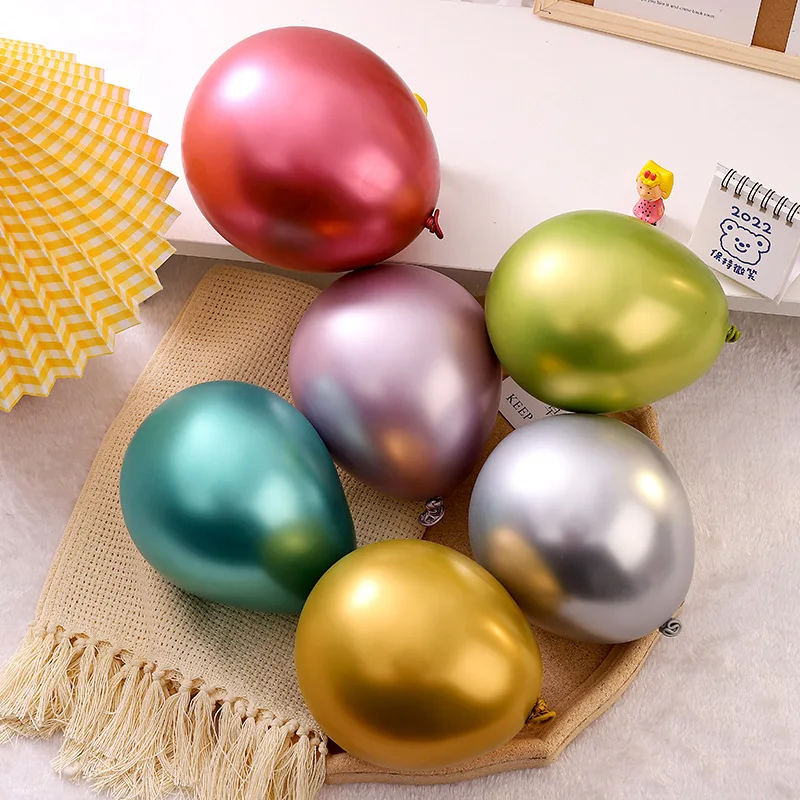 

10 Pcs 10'' Top Quality Metallic Latex Balloon Thick Metal Chrome Alloy Ballon Adult Wedding Birthday Party Decorations Supplies