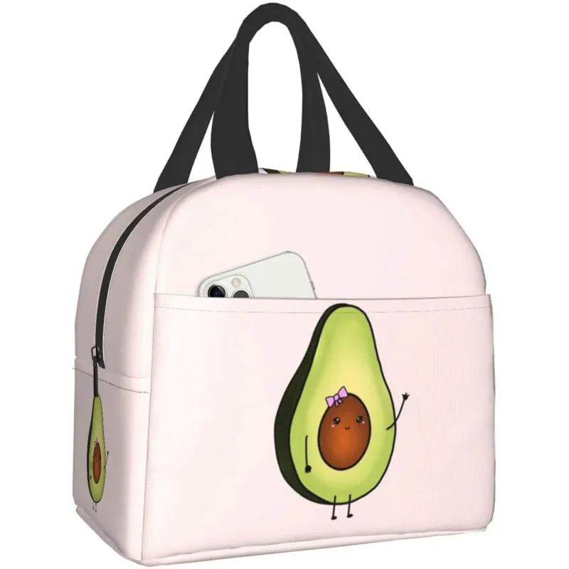 

Ланч-бокс для девочек с авокадо, дорожная сумка, сумки для пикника, изолированная прочная сумка для покупок, Многоразовые водонепроницаемые сумки для женщин
