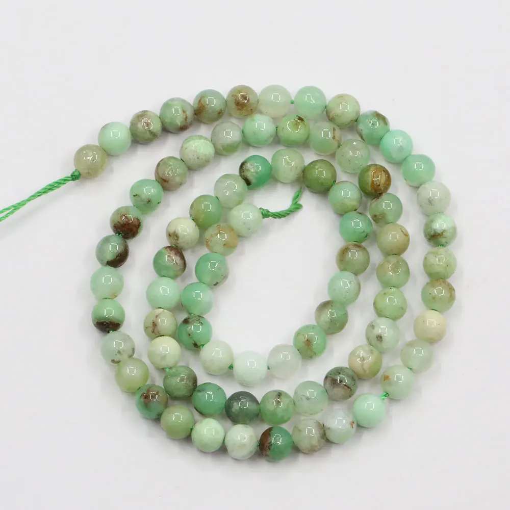 

6-12mm Natural Green Chrysoprase Smooth Round Real Gemstone Loose Beads 15.5" Strand Jewelry Making DIY