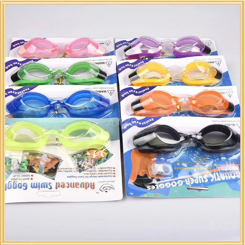 

Professional Swimming Goggles With Waterproof Earplugs Nose Clip Adult Children Swim Eyewear Adjustable Anti-fog Diving Goggles