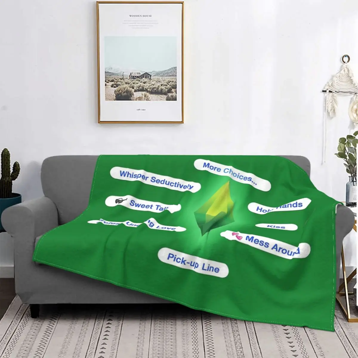 

The Sims-cobija a cuadros para cama, manta con capucha, manta para sofka