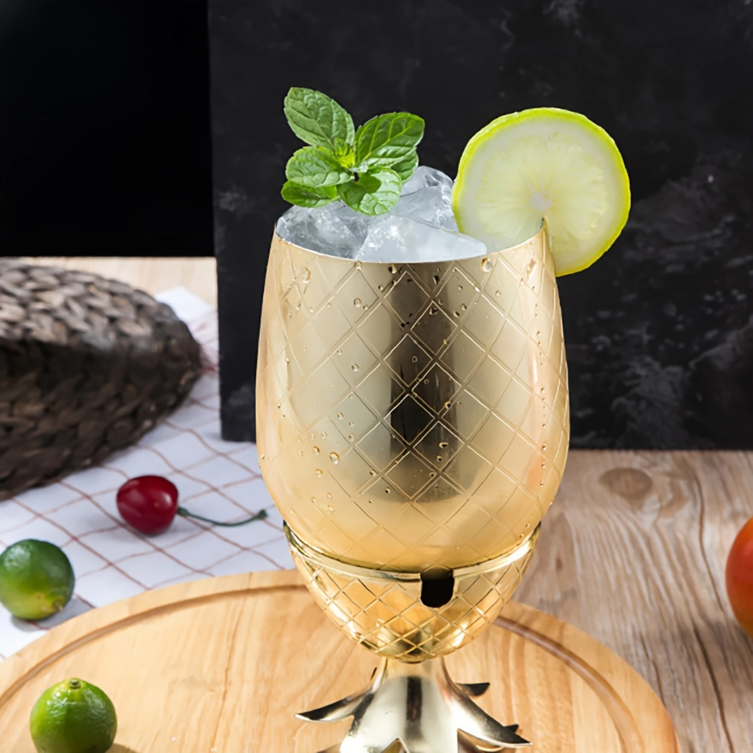 Изысканная коктейльная кружка с ананасом съемная голова ананаса из нержавеющей