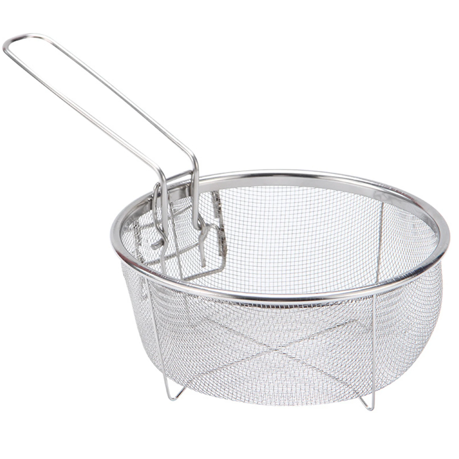 

Multifunctional Fry Baskets Hot Oil Frying Fried Basket With Single Handle Chip Presentation Mesh Noodle Dumplings Food Colander