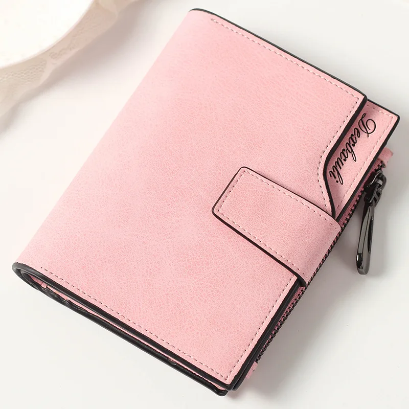 

New Women's Cute Fashion Purse Leather Short Wallet Coin Card Holder Soft Leather Phone Card Female Clutch -35