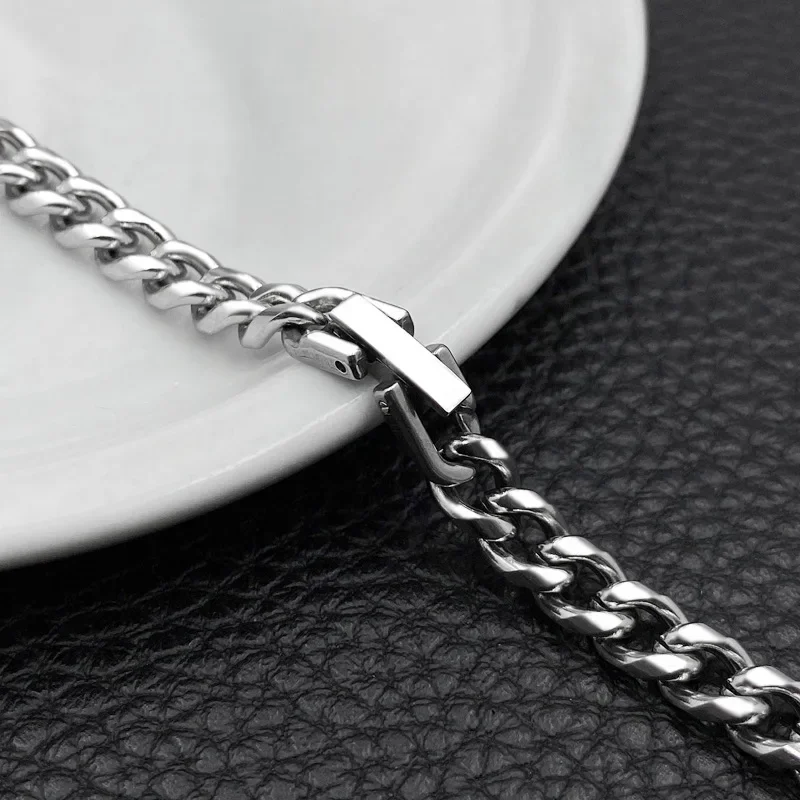 Ожерелья из кубинской цепи мужские ожерелья нержавеющей стали длинное ожерелье