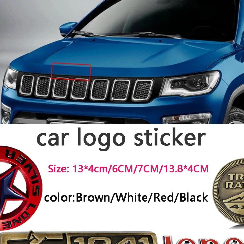 

3D Car Front Trunk Emblem Sticker Side Badge Decal For Jeep Logo Grand Cherokee Renegade Wrangler Commander Liberty Compass