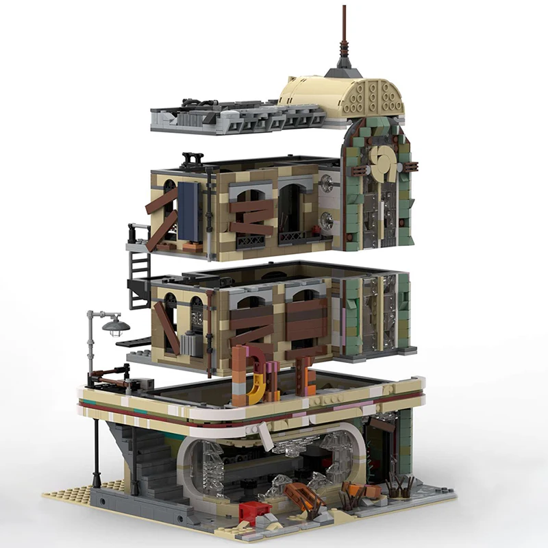 

MOC-40173 Modular DownTown Center Medieval Diner Building Blocks Kit Town Street Architecture Model Bricks Toys For ChildGifts