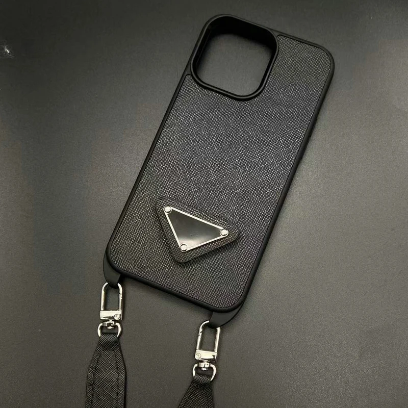 

С отделением для монет, роскошный треугольный брендовый чехол для телефона с ремешком через плечо для iPhone 14 13 12 Pro Max Promax Plus, дизайнерский чех...