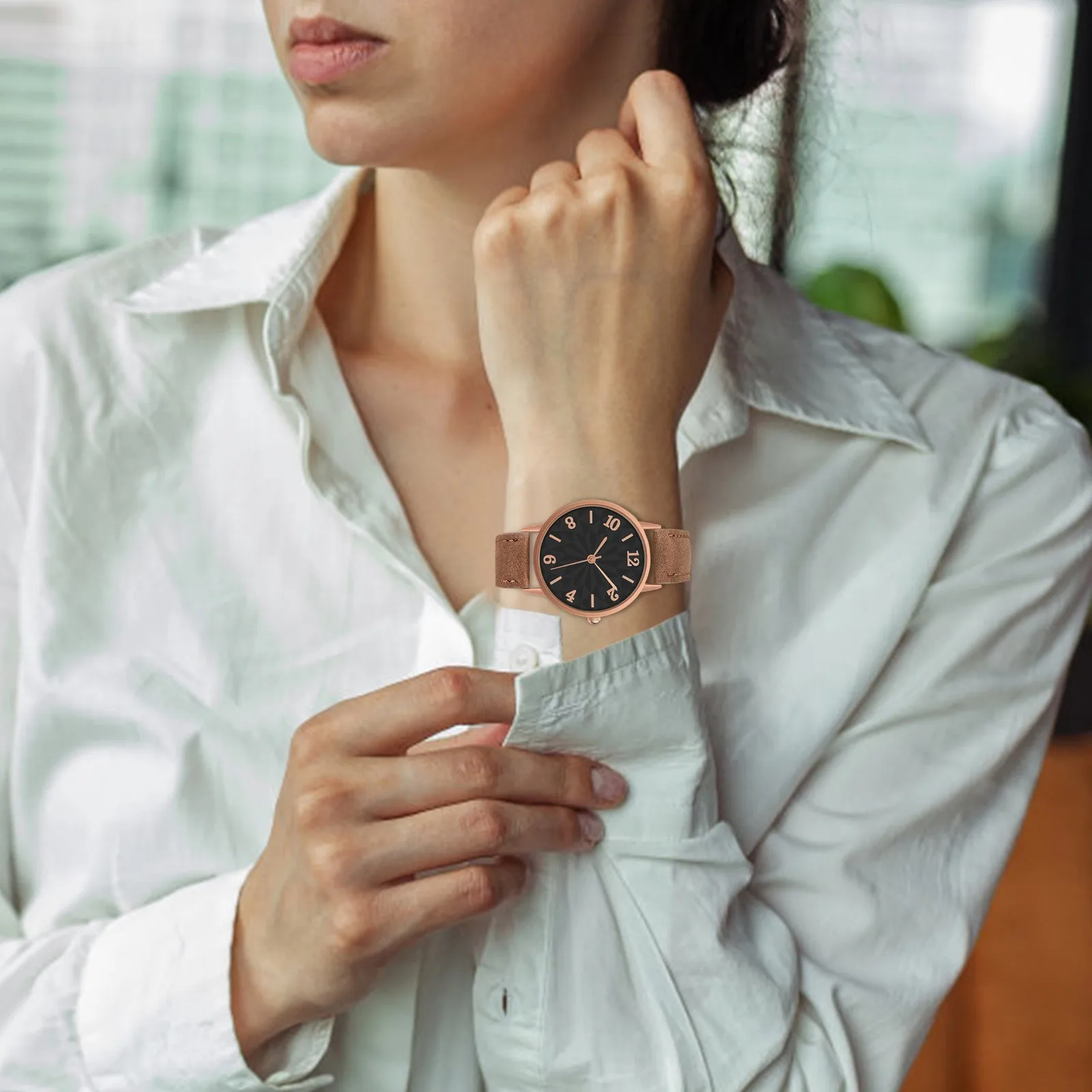 

2023 New Women'S Glass Mirror Fashion Quartz Watch, Women'S Leather Casual Sports Watch, Women'S Exquisite Dating Gift Relojes