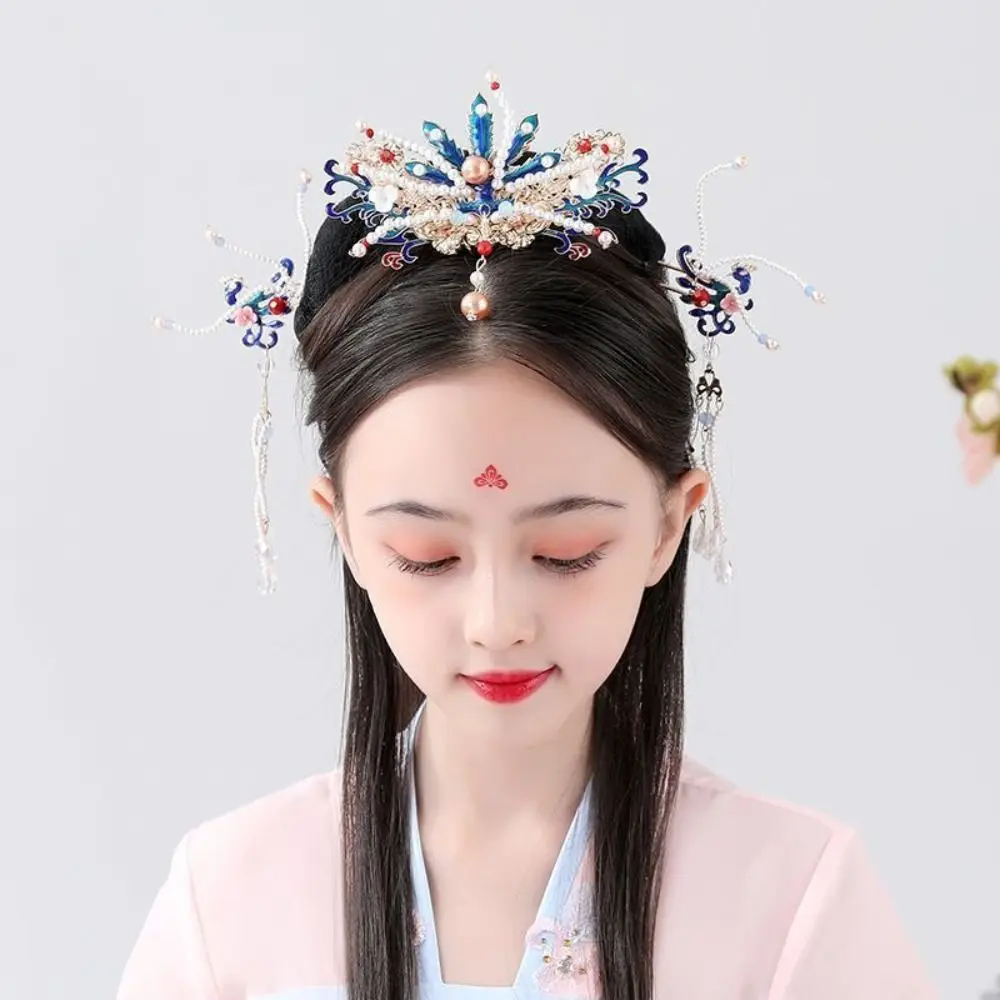 

Flower Chinese Style Hairpin Set Antique Pearl Tassel Hanfu Hair Stick Hanfu Headwear Hair Chopstick Hairstyle Design Tool