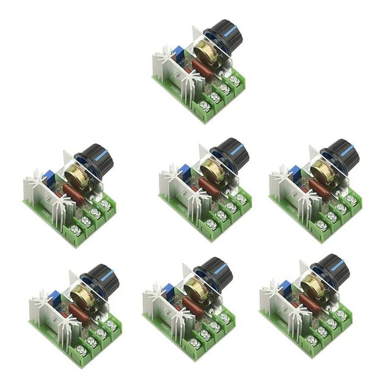 

Hot-7PCS AC 220V 2000W SCR High Power Electronic Voltage Regulator Module Adjustable Motor Speed Controller Regulation 25A