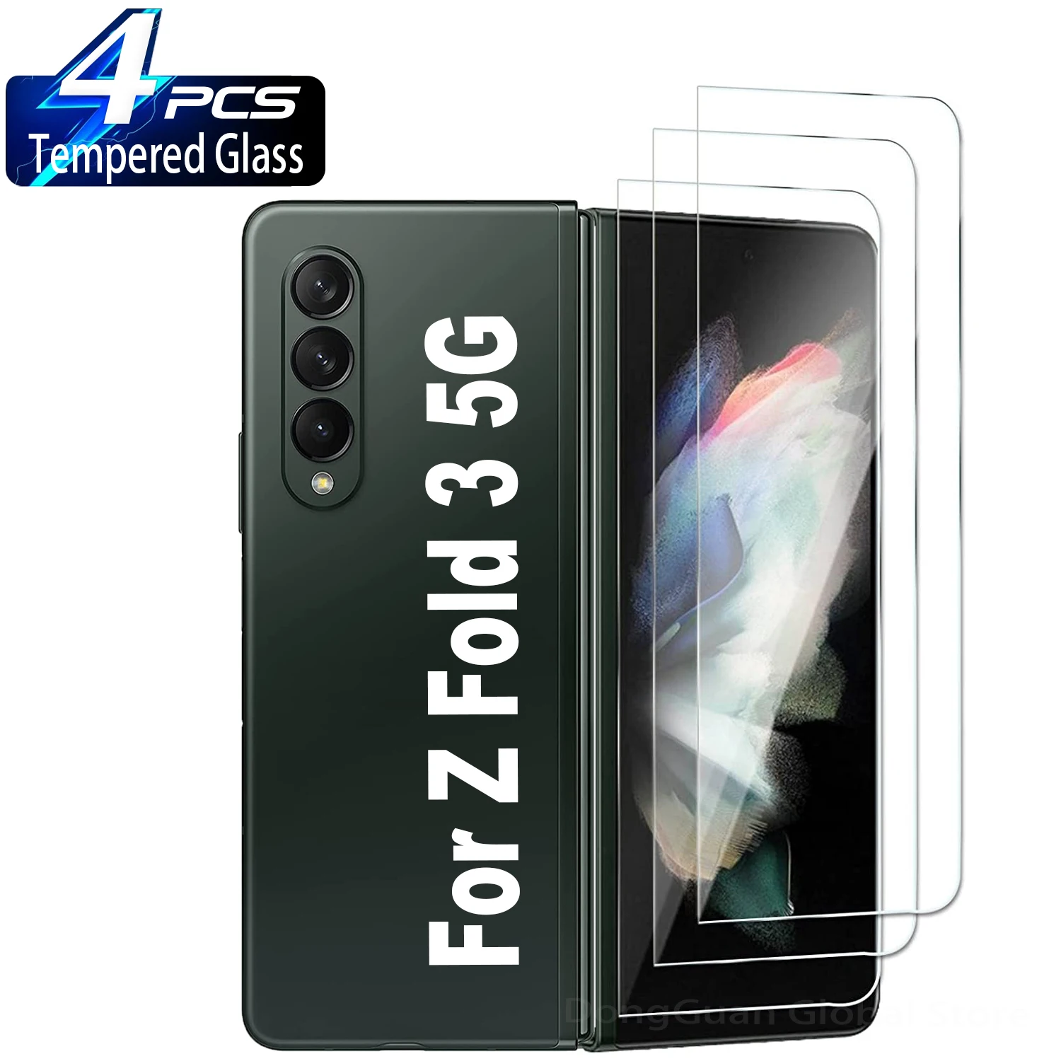 

1/4Pcs Tempered Glass For Samsung Galaxy Z Fold 3 5G Edge Curved 2.5D Screen Protector Glass Film