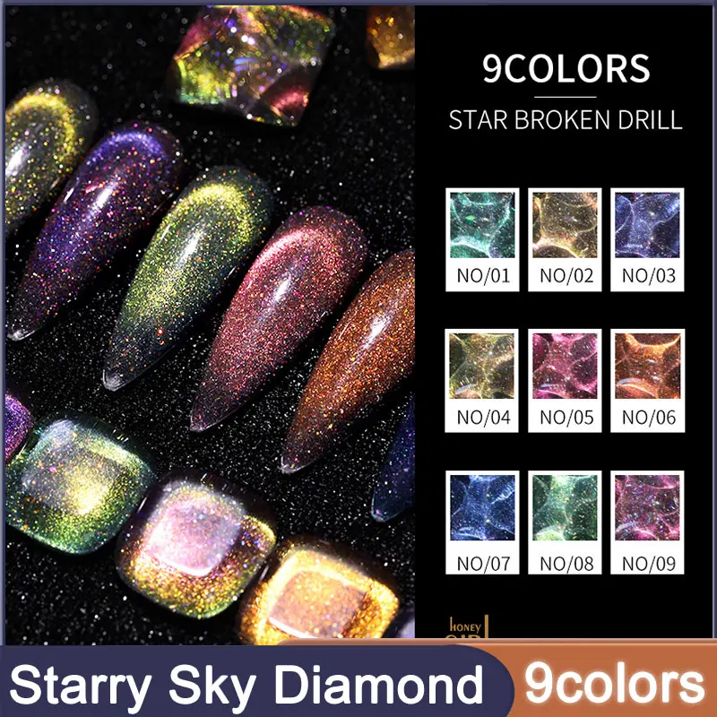 

Starry Sky Diamond Spar Cat Eye Nail Polish 12ml Semi Permanent Soak Off Gel Nail Polish Opal Brocade Flash Magnetic Nail Gel