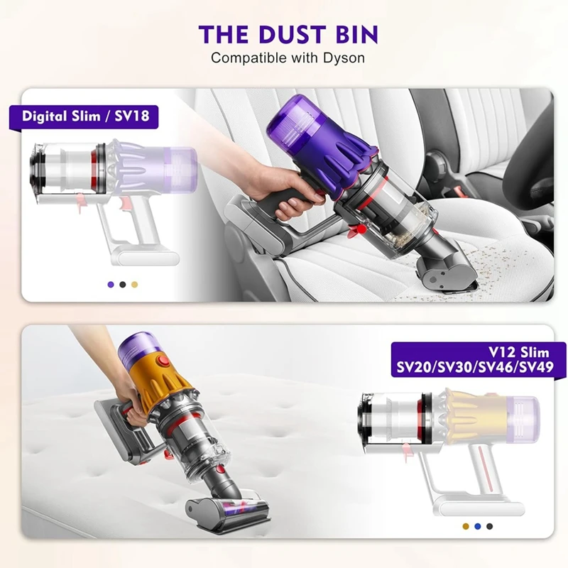 Пылесборник для Dyson V12 SV18 SV20 Detect Slim/V10 цифровой тонкий пылесос насадка канистры