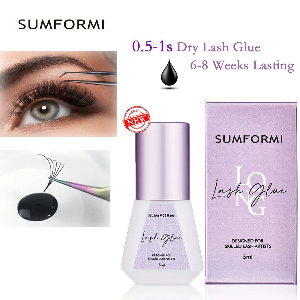 New SUMFORMI Eyelash Extension Glues 0.5s Dry Lash Extension No irritation Lash Extension Thin 5ml Waterproof Supplies Makeup