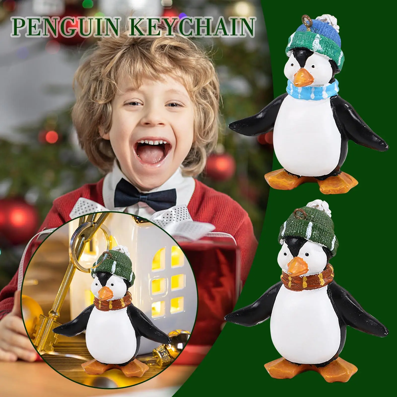 

Christmas Penguin Pendant With Hats Manual Transmission Car Lever Metal Metal Pendant Ring Chain Refitting G7w9