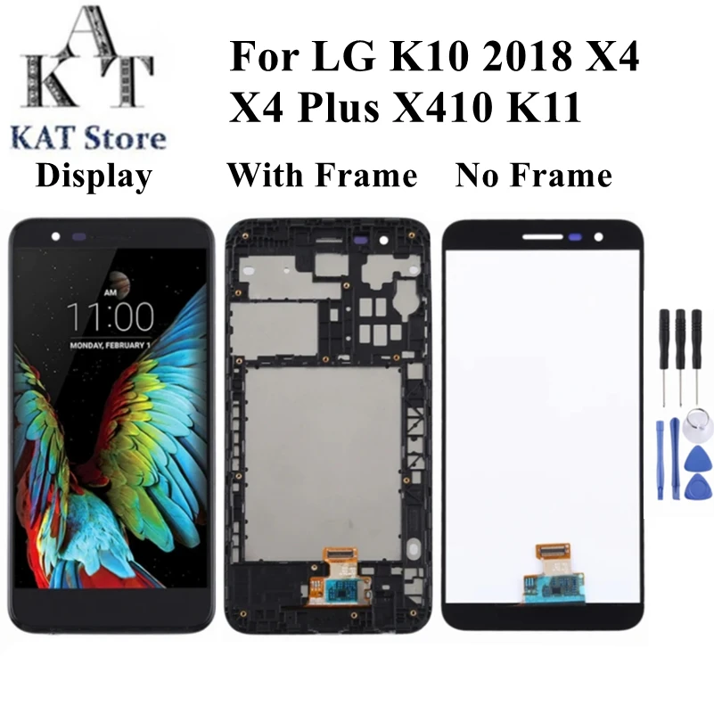 ЖК-дисплей 5,3 дюйма с сенсорным экраном для LG K10 2018 X4 / Plus X410 K11, ЖК-дигитайзер в сборе с рамкой, запасные части для телефона