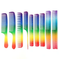anti static rainbow hair comb double head entangled heat resistant low temperature straight comb pro salon hair styling tool
