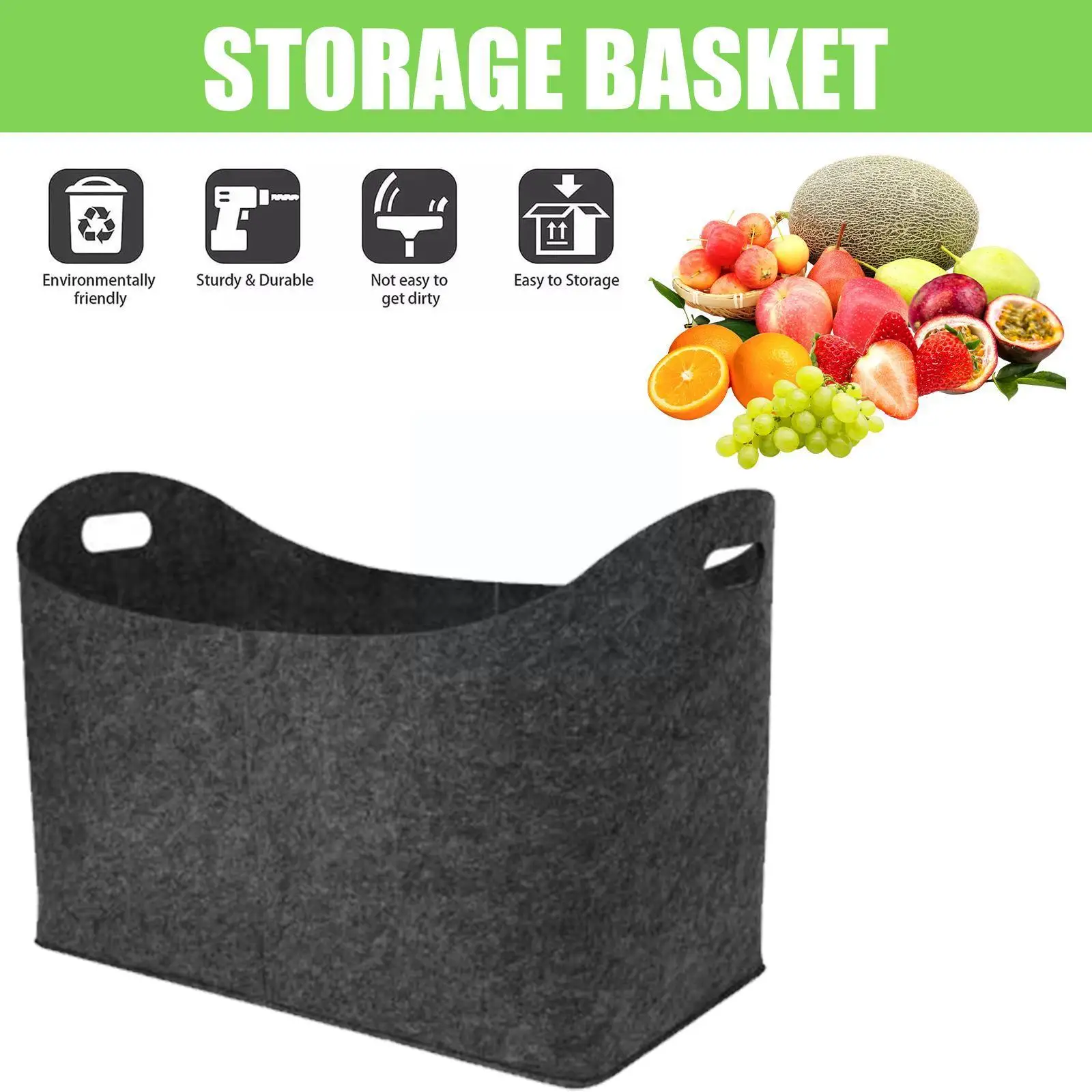 

1pcs Felt Storage Bag Fireplace Firewood Organizer Bags Bags Holder Home Storage Firewood Shopping Bag Pocket V1Q7