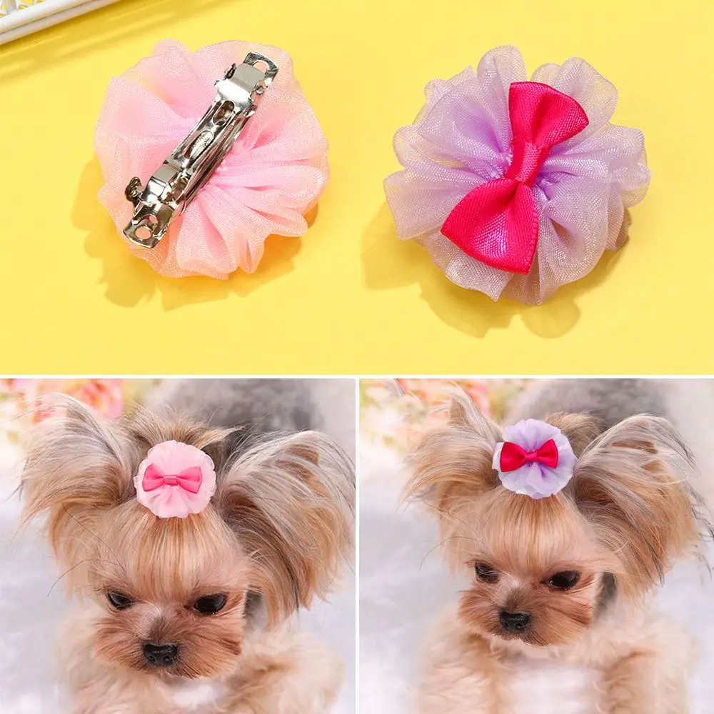 Dog Cat Pet Cute Hairpin Pet Headdress Bowknot Hair Decoration Dog Hair Clip