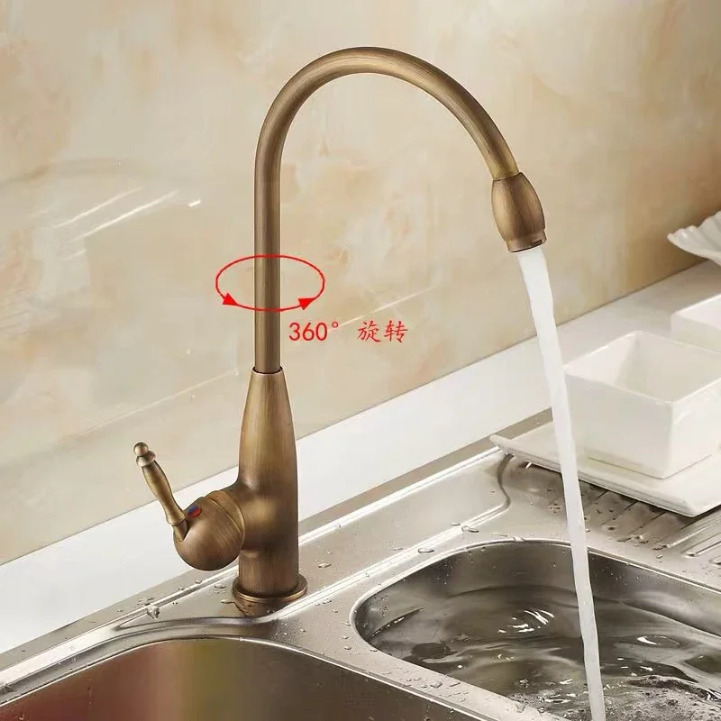 Кухонный Смеситель WZLY из античной меди поворот на 360 градусов