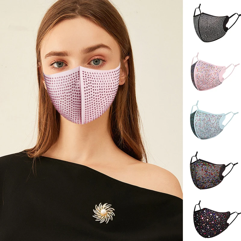 

Crystal Face Cover Fashion Shiny Rhinestone Jewelry Mask Unisex Simple Sexy Nightclub Party Face Accessory Women Gifts