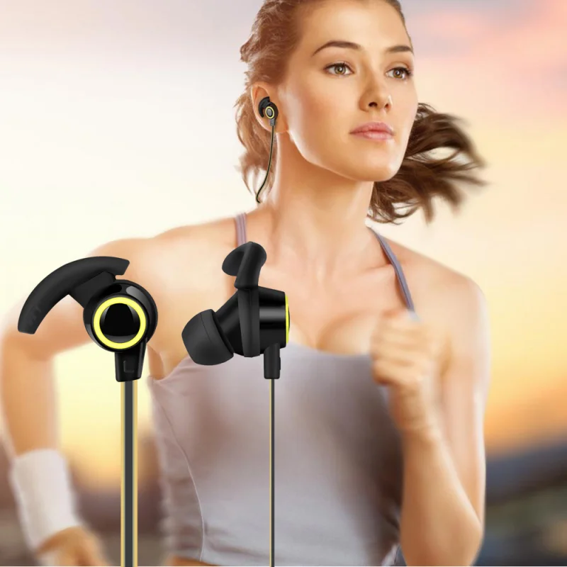 

Спортивная HIFI Беспроводная Bluetooth-гарнитура для бега, стерео-музыка, универсальные мини-наушники с двойным штекером, наушники с Ушными крючк...