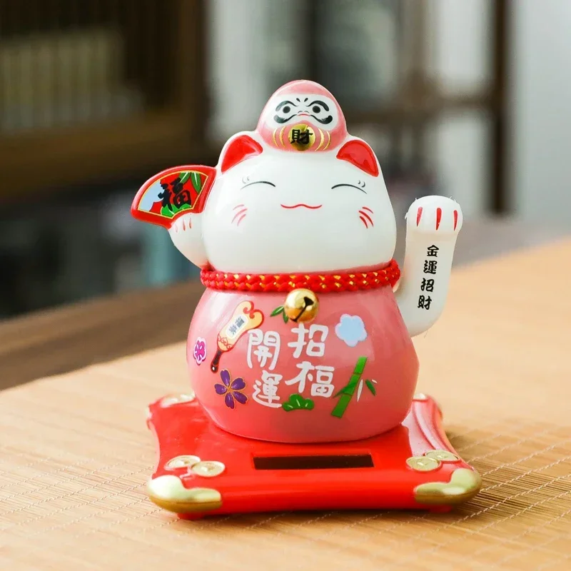 4 5-дюймовый кот удачи с размахивающейся рукой керамический Beckoning Lucky Cat орнамент