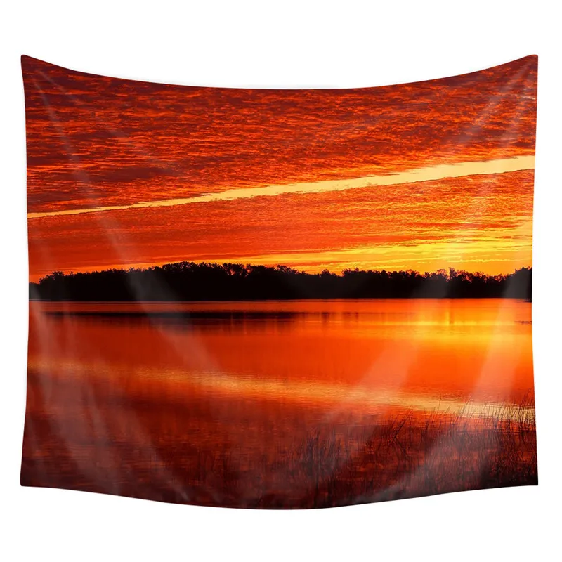 

Wall Hanging Art Deco Sunrise Beach Wave Tapestry Living Room Bedroom Home Decor Background Decorative Wall Tapestry