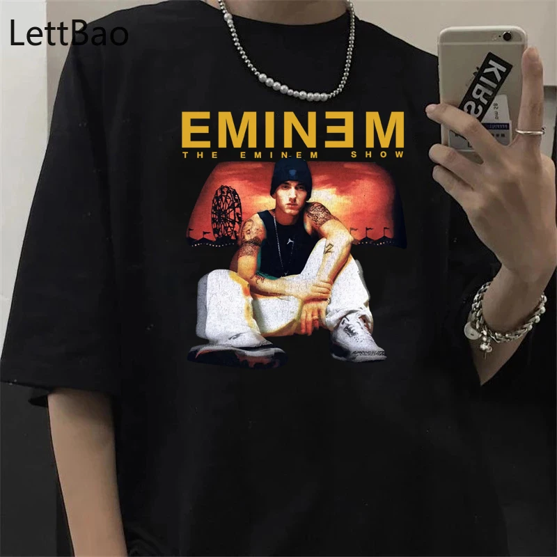 

Футболка Eminem Anger Management Tour 2002 Мужская винтажная, смешные Мультяшные панковские Топы в стиле унисекс, хип-хоп, графические футболки для мужчин