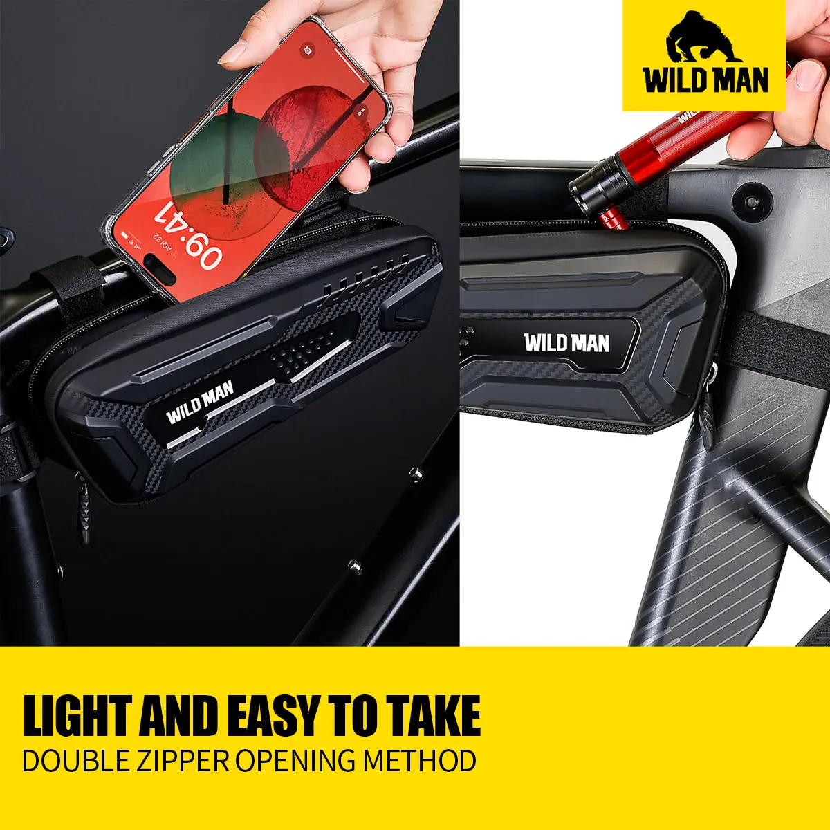 Треугольная велосипедная сумка WILD MAN M40 жесткий корпус для горного велосипеда с