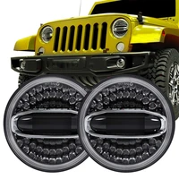 for jeep wrangler jk headlight car accessories 7 round led headlight with drl assembly for jeep 2007 2017 parts